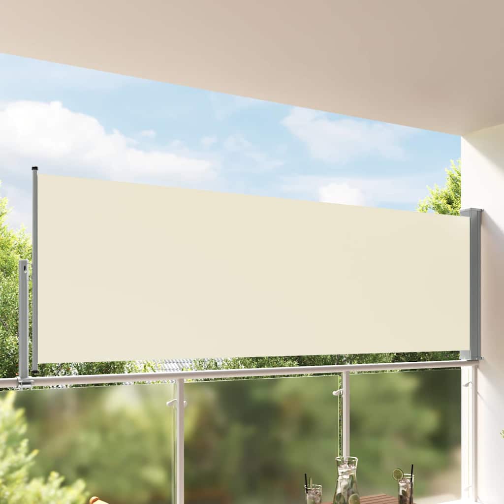 vidaXL Side Awning | Cream | Polyester, Powder-Coated Iron | 120 x 300 cm 1