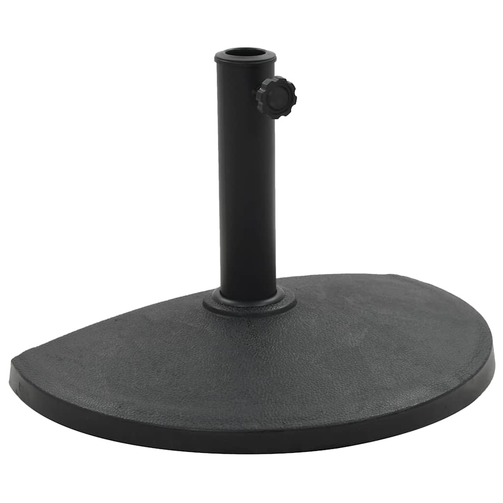vidaXL Parasol Base Half Round Polyresin 9 kg Black 1