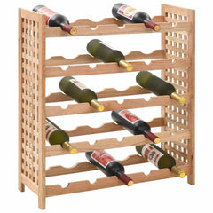 vidaXL Wine Rack for 25 Bottles Solid Walnut Wood 63x25x73 cm 2