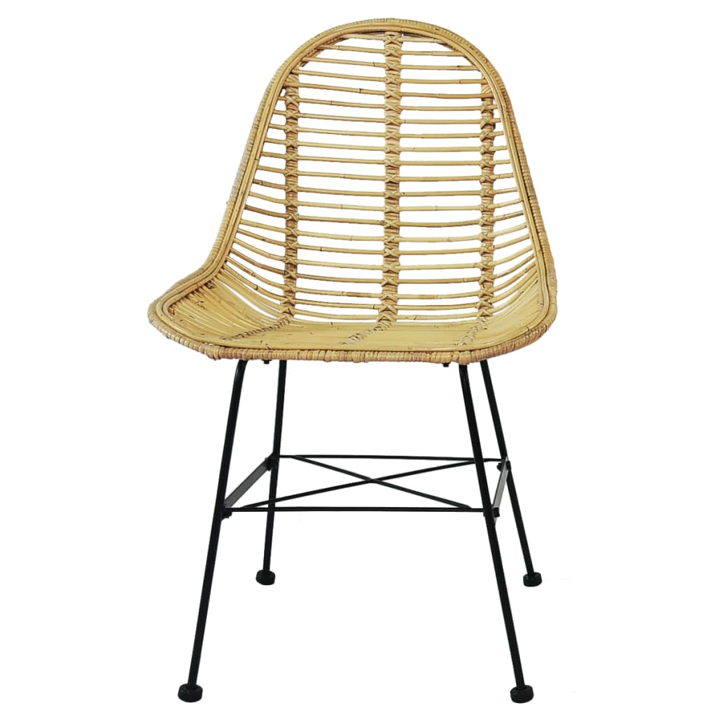 vidaXL Dining Chairs 6 pcs Natural Rattan 3