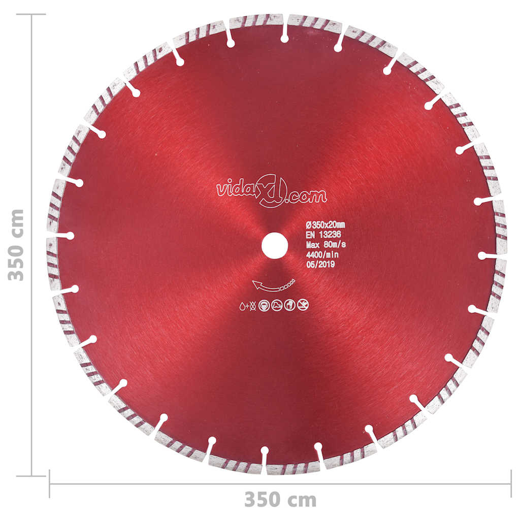 vidaXL Diamond Cutting Disc with Turbo Steel 350 mm 4