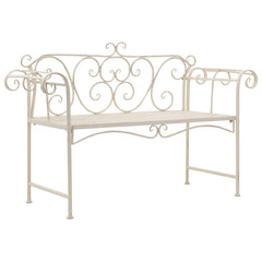 Garden Bench 132 cm Steel Antique in White