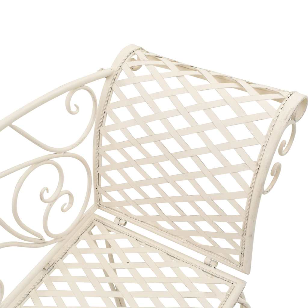 vidaXL Garden Chaise Lounge 128 cm Metal Antique White 4