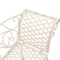 vidaXL Garden Chaise Lounge 128 cm Metal Antique White 4