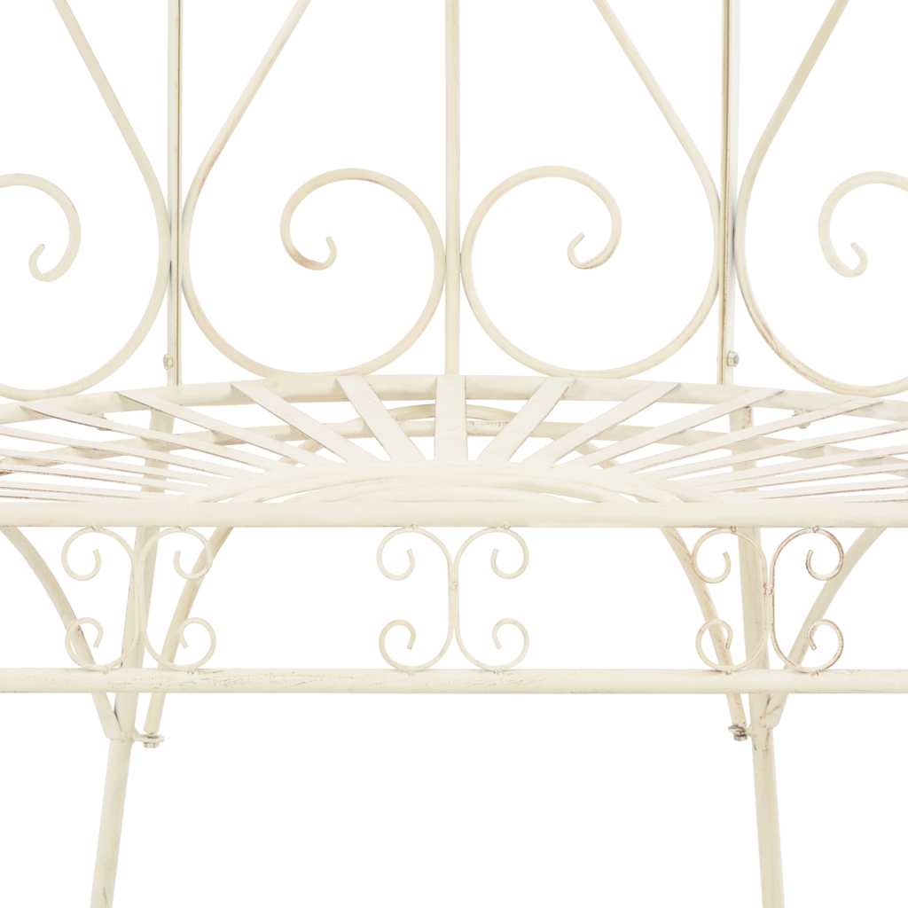 vidaXL Garden Bench 95 cm Iron Antique White 5