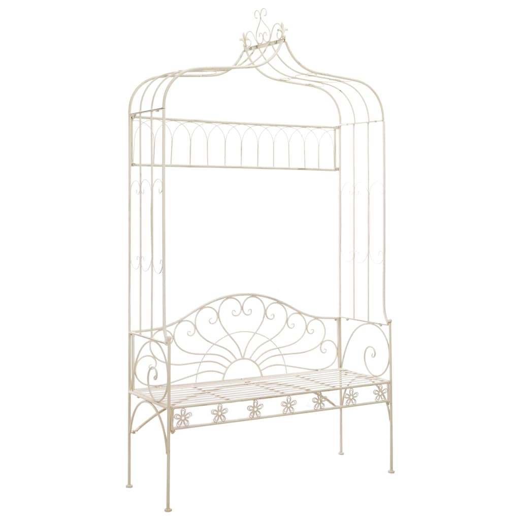 Garden Bench 122 cm Iron Antique in White