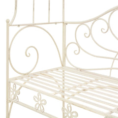 vidaXL Garden Bench 122 cm Iron Antique White 5