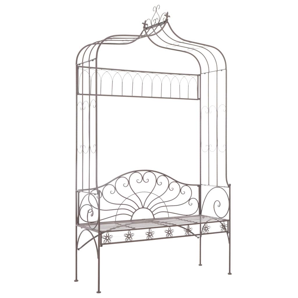 Garden Bench 122 cm Iron Antique in Brown