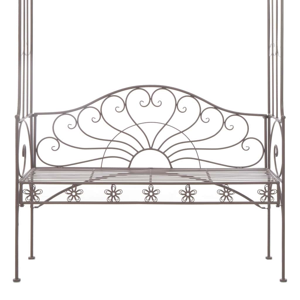 vidaXL Garden Bench 122 cm Iron Antique Brown 5