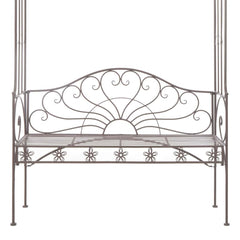 vidaXL Garden Bench 122 cm Iron Antique Brown 5