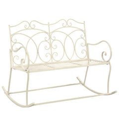 Garden Bench 104 cm Iron Antique in White