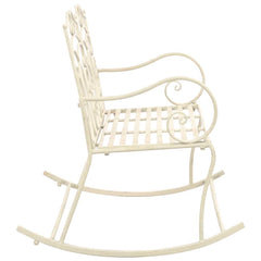 vidaXL Garden Bench 104 cm Iron Antique White 3