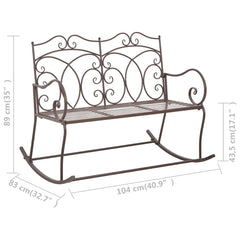 vidaXL Garden Bench 104 cm Iron Antique Brown 6