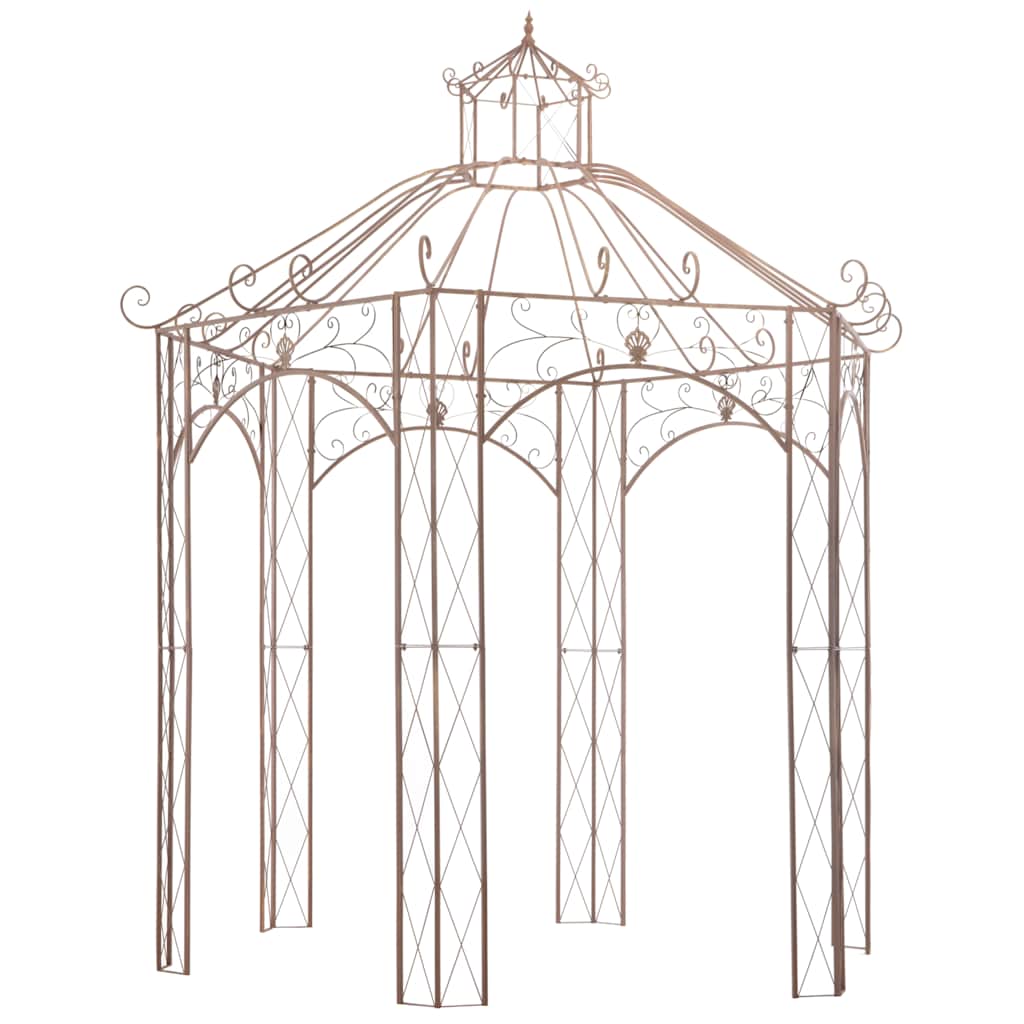 Garden Pavilion Antique Brown Iron 3 m