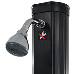 vidaXL Foldable Solar Shower Black 214 cm 23 L 4