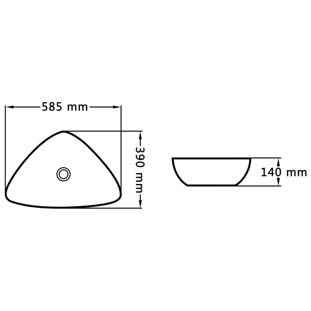 Wash Basin 58,5x39x14 cm Ceramic White