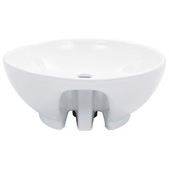 vidaXL Wash Basin with Overflow 46.5x18 cm Ceramic White 3