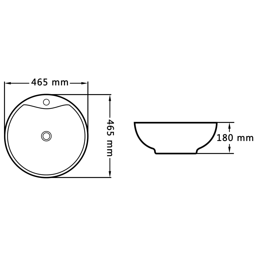 vidaXL Wash Basin with Overflow 46.5x18 cm Ceramic White 6