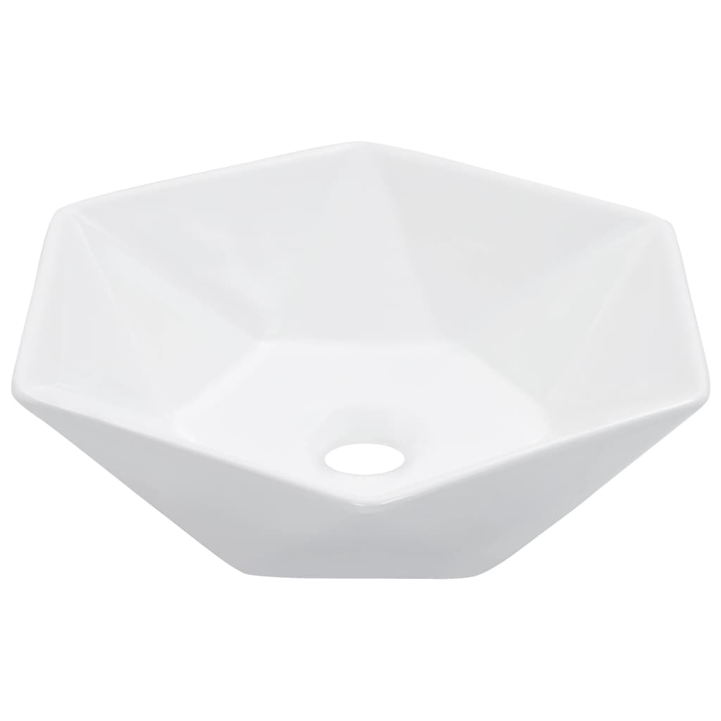 vidaXL Wash Basin 41x36.5x12 cm Ceramic White 1