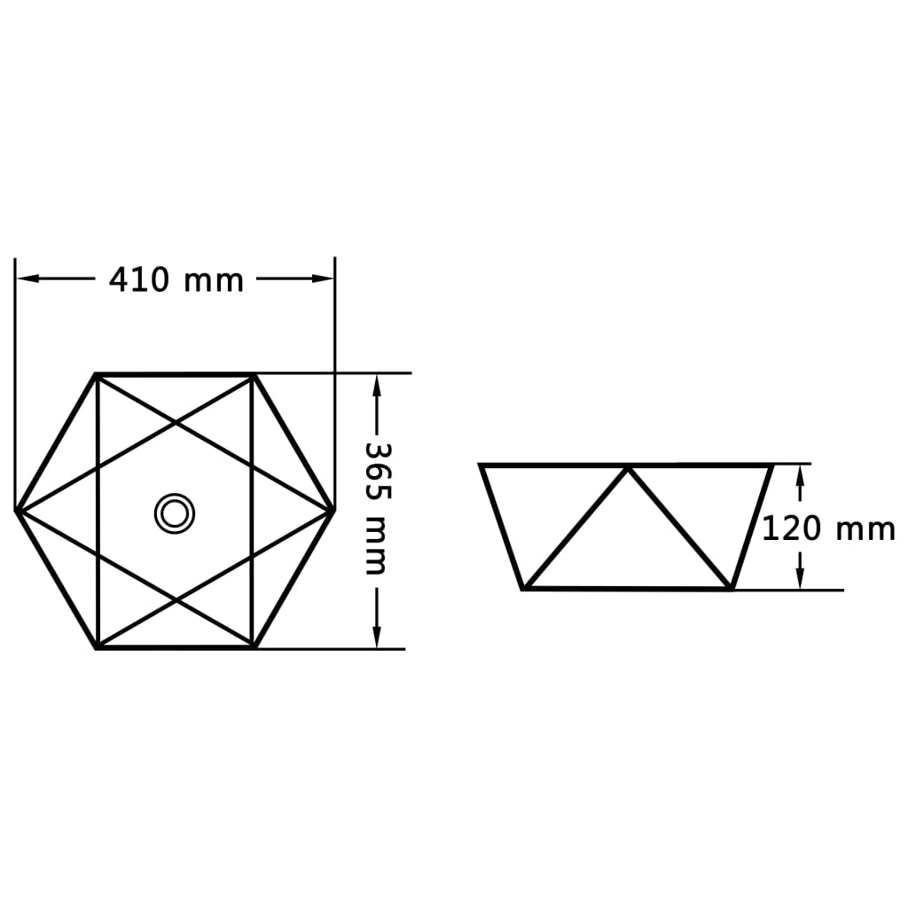 vidaXL Wash Basin 41x36.5x12 cm Ceramic White 6