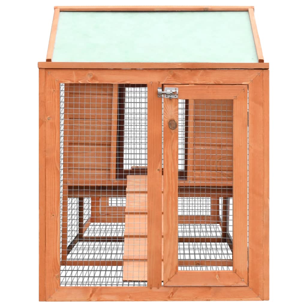 Rabbit Hutch 310x70x87 cm Solid Pine & Fir Wood Brown