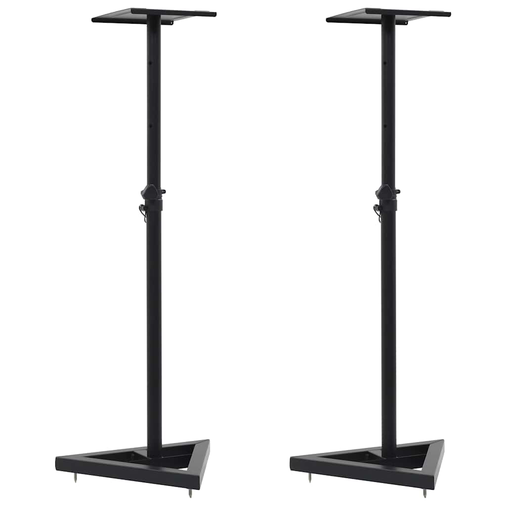 70083 vidaXL Studio Monitor Speaker Stands 2 pcs Black Steel 1