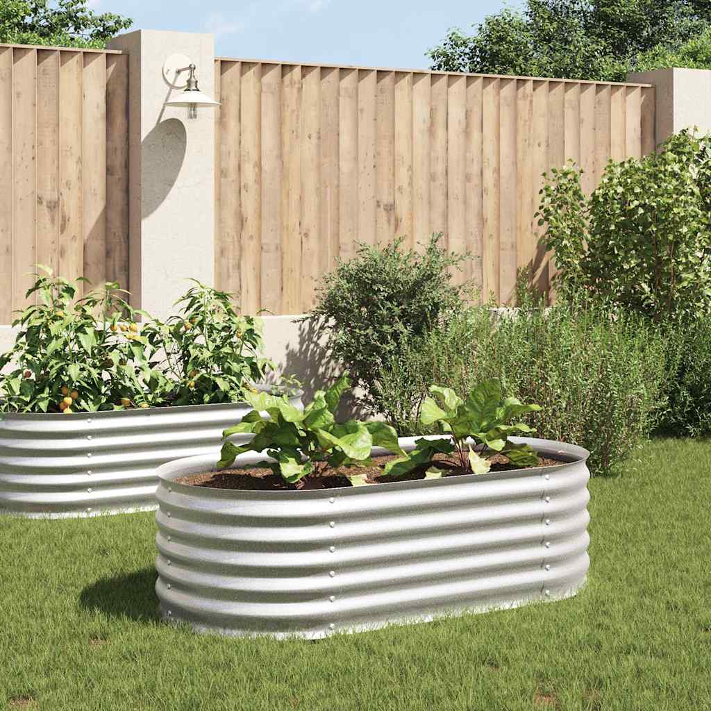 Raised Bed 160 x 80 x 44 cm Steel Silver