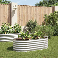 Raised Bed 160 x 80 x 44 cm Steel Silver