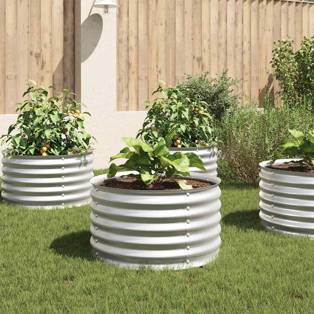 Raised Bed 80 x 80 x 44 cm Steel Silver
