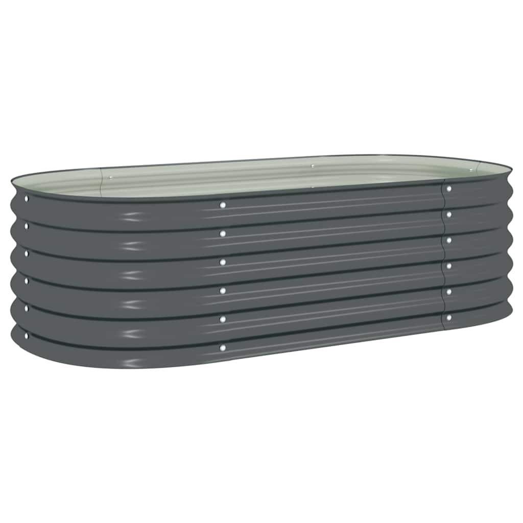 Raised Bed 160 x 80 x 44 cm Steel Grey