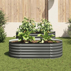 Raised Bed 160 x 80 x 44 cm Steel Grey