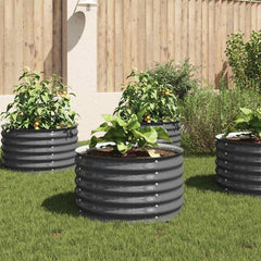 Raised Bed 80 x 80 x 44 cm Steel Grey
