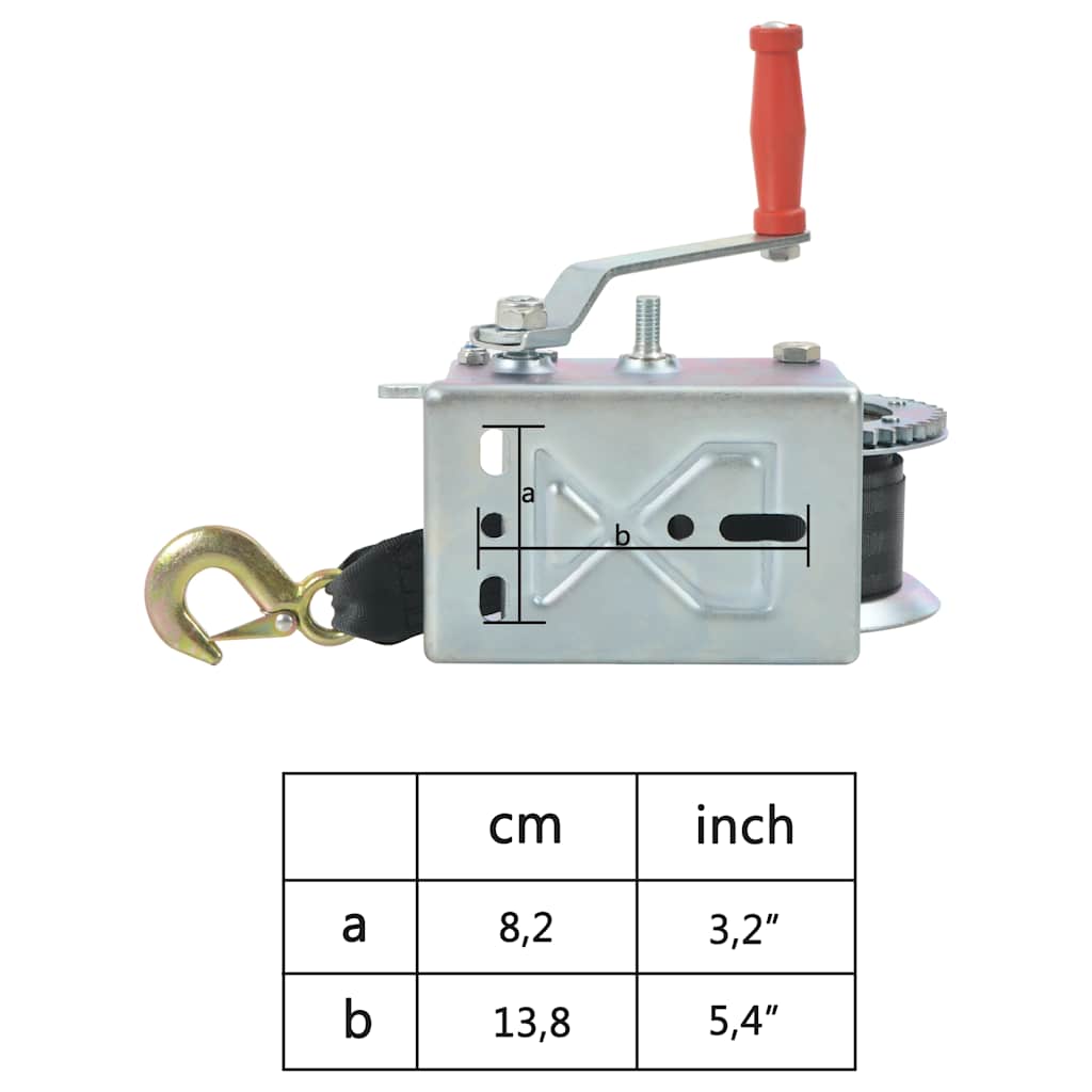 vidaXL Hand Winch with Strap 1130 kg 6