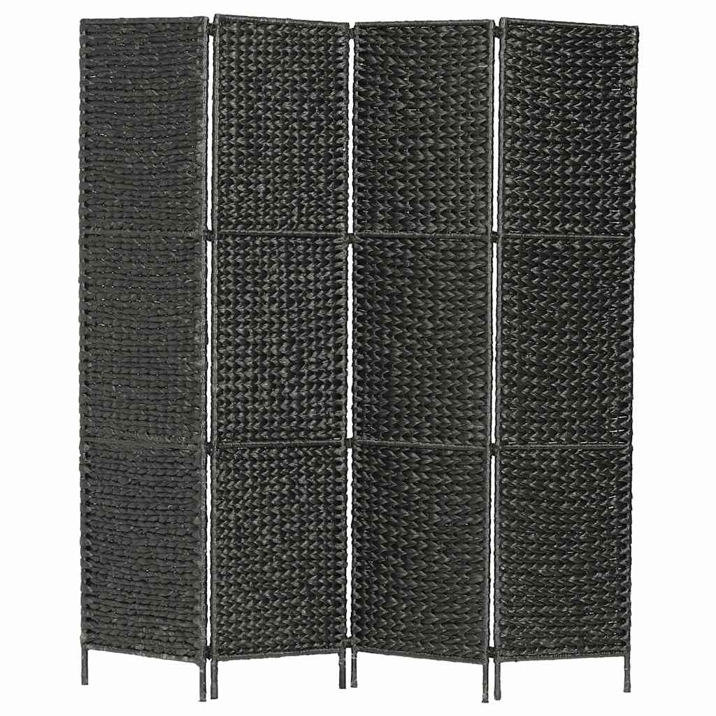 3-Panel Room Divider 116x160 cm Water Hyacinth Black 4
