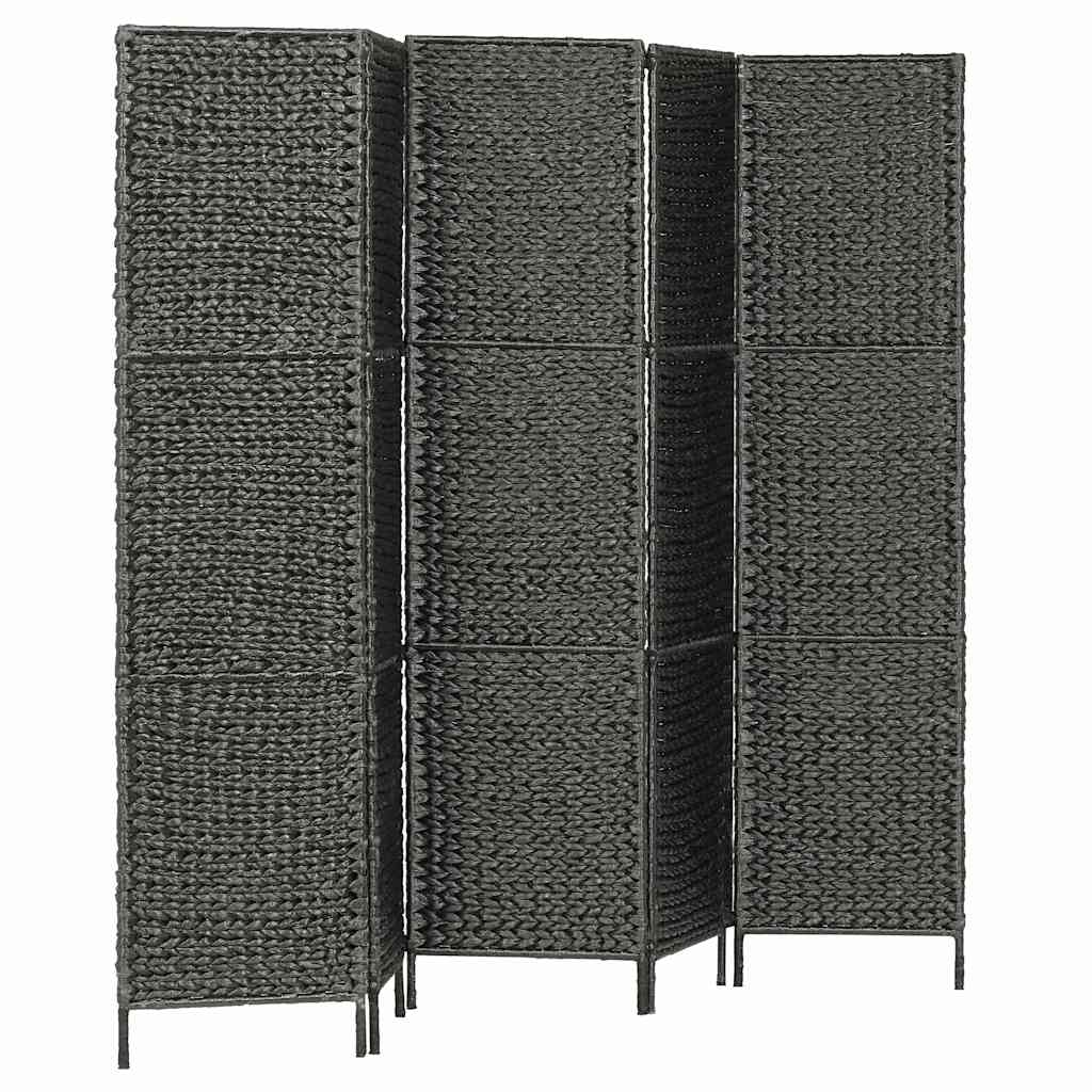 3-Panel Room Divider 116x160 cm Water Hyacinth Black 5