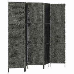3-Panel Room Divider 116x160 cm Water Hyacinth Black 5