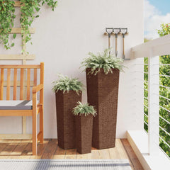 Raised Beds 3 pcs Water Hyacinth Dark brown