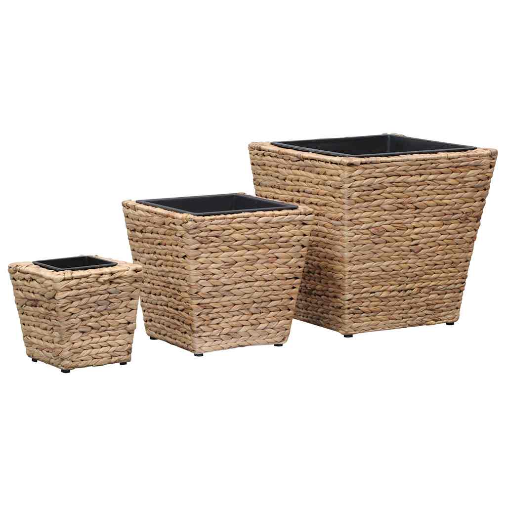 Raised Beds 3 pcs Water Hyacinth Light brown