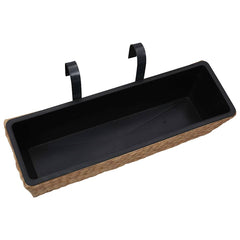 vidaXL Planter | Set of 2 | Brown, Black | Water hyacinth, Steel, Plastic 4