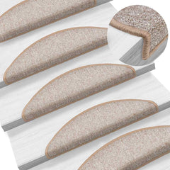 Stair Mats Half Round 15 in Light Brown