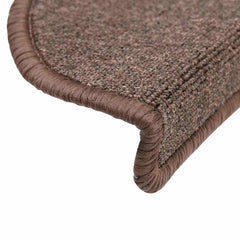 vidaXL Stair mats 15 pcs 56 x 17 x 3 cm Non-Slip Coffee Brown 6