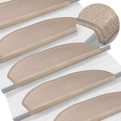 Stair Mats Half Round 15 in Taupe