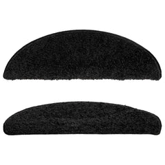 vidaXL Stair Mats 15 pcs 56x17x3 cm Black Half Round 4