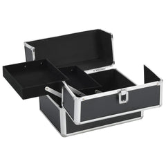 vidaXL Make-up Case 22x30x21 cm Black Aluminium 2