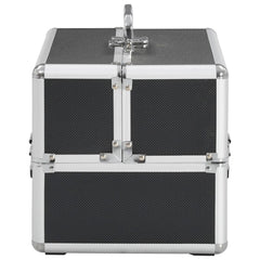 vidaXL Make-up Case 22x30x21 cm Black Aluminium 4