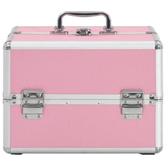 vidaXL Make-up Case 22x30x21 cm Pink Aluminium 3