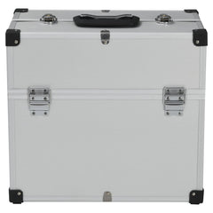 vidaXL Tool Case 38x22.5x34 cm Silver Aluminum 4