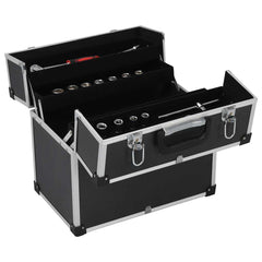 vidaXL Tool Case 38x22.5x34 cm Black Aluminum 2