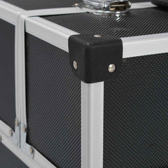 vidaXL Tool Case 38x22.5x34 cm Black Aluminum 6