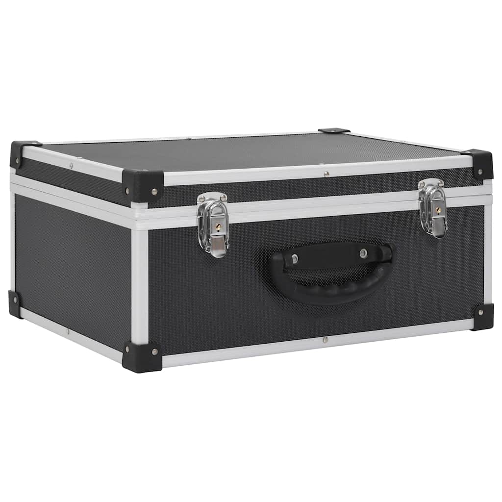 vidaXL CD Case for 60 CDs Aluminium ABS Black 2
